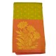 Lemon green with orange color pure silk 