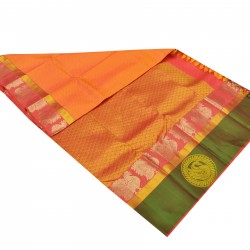 Orange pure silk saree 