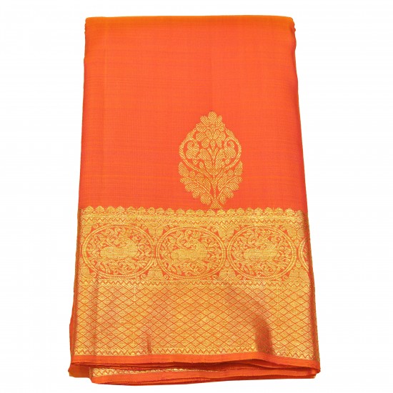 Handloom Orange And Blue Party Wear Kuppadam Pattu Saree, 6.3 M (with Blouse  Piece) at Rs 5500 in Vetapalem