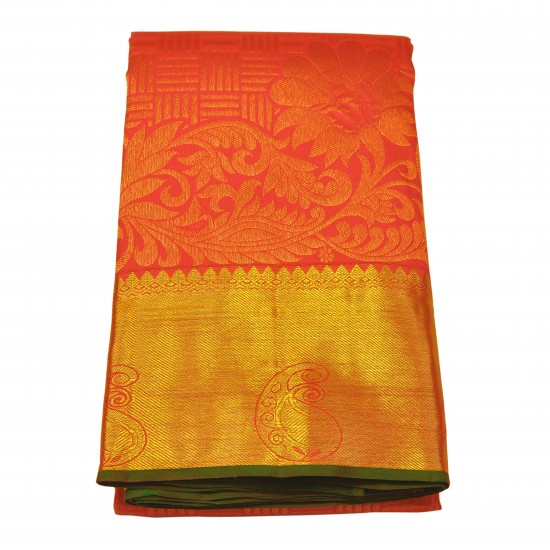 Pink color pure kanchipuram pattu saree