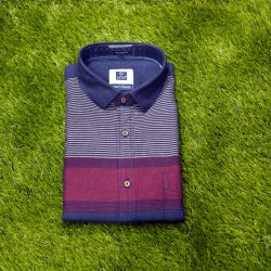  Navy blue with violet color  mens  casual shirt.