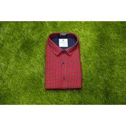  Red color mens casual shirt.