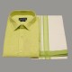 Lime Green Colour Silk Shirt Dhotis Set