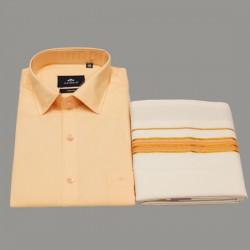 Solid Colour  Silk Shirt Dhoti Set.