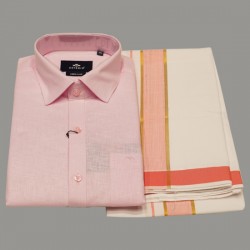 Baby Pink Colour Silk Shirt Dhoti Set