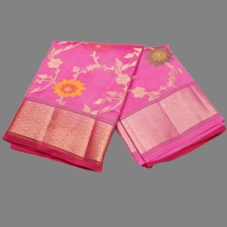 Lotus Pink Color Tussar Silk Saree 