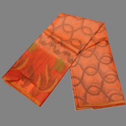 Orange Color Tussar Silk Saree