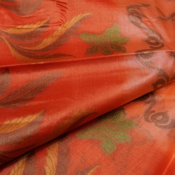 Orange Color Tussar Silk Saree