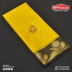  Yellow handwoven Kanchipuram silk