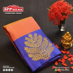 orange-red silk saree