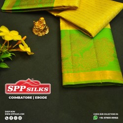 Lemon yellow art silk saree