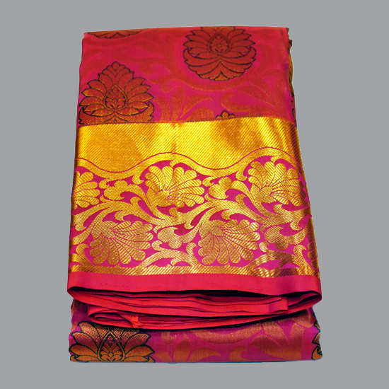 Pink With Red Color lakshanya pattu Saree