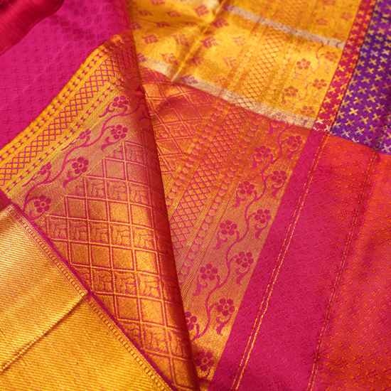 Pink With Violet Color lakshanya pattu  Saree