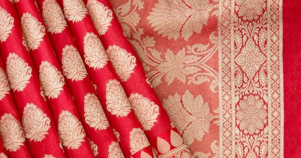 Cherry Red Banarasi Silk Saree for Woman With Antique Real Zari Weaving and  Beautiful Katan Silk Glossy Finish. - Etsy