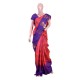 Peach with violet color kanchipuram silk saree 