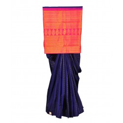 Blue with peach color lakshanya pattu sarees 