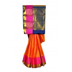 Orange with violet color lakshanya pattu saree 