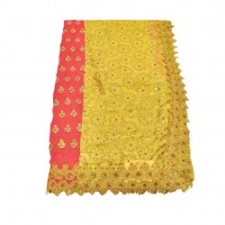 Pink with gold color raw silk saree