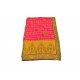 Pink with yellow color raw silk saree 