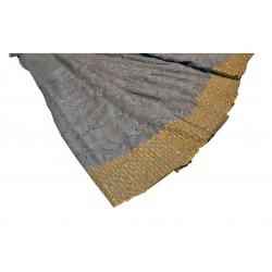 Gray color raw silk saree 