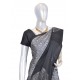 Gray with black color pure soft silk saree