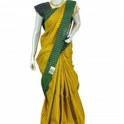 Yellow with block color soft silk saree