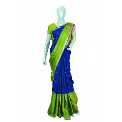 Royal blue with green color soft silk saree 