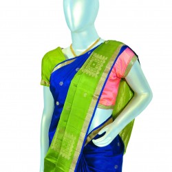 Royal blue with green color soft silk saree 