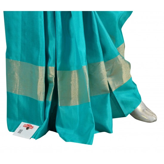 Ananda blue color soft silk saree