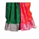 Bottle green with peach color soft silk saree 