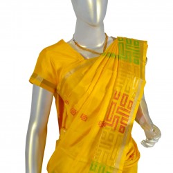 All over yellow color soft silk 