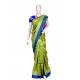 Green with blue color soft silk saree 