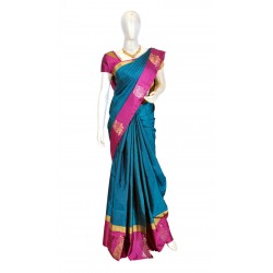 Blue color soft silk saree 