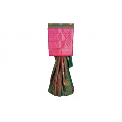 Green with pink color soft silk saree