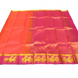 Orange with pink color soft silk saree 