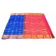 Royal blue with pink color soft silk saree 