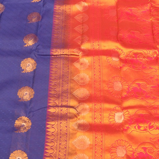 Pepsi blue color kanchipuram silk saree