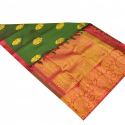 Green color pure kanchipuram silk saree 