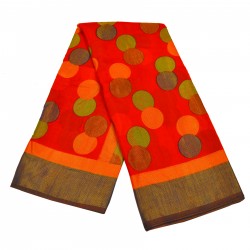  Red with black color chanderi cotton