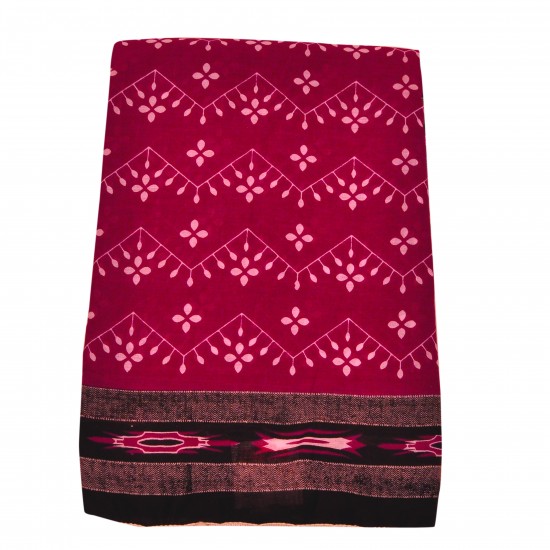 Maroon color jute silk saree