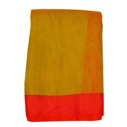 Mustard with red color jute silk saree