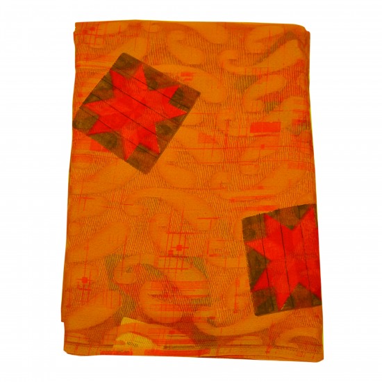 Lite mustard color jute silk saree