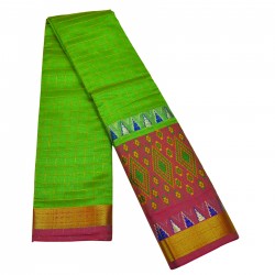 Parrot green color jute silk sarees