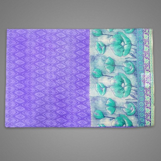 Lavender Color Print Pochampalli Cotton Saree
