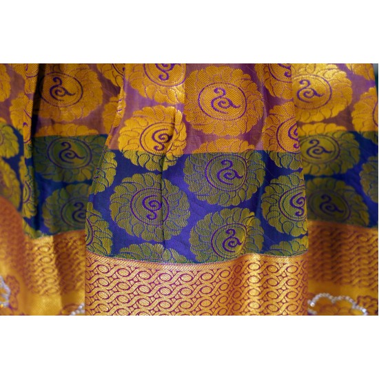 Yellow colour pattu pavadai  