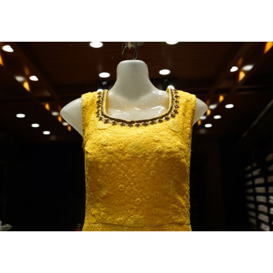 Yellow colour salwar  wedding frock