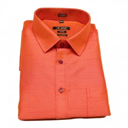 Orange Colour Silk Cotton Shirt .