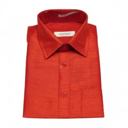 Red Colour Silk Cotton Shirt.