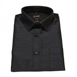 Black Colour Silk Cotton Shirt.