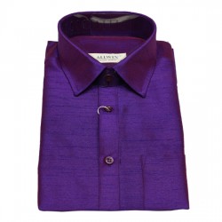 Dark Violet Silk Cotton Shirt 